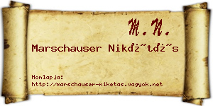 Marschauser Nikétás névjegykártya